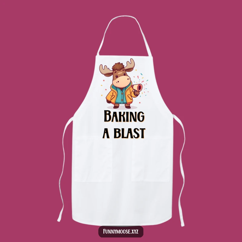 Funny Moose Confetti Cannon Apron: Party Chef's Festive Kitchenwear