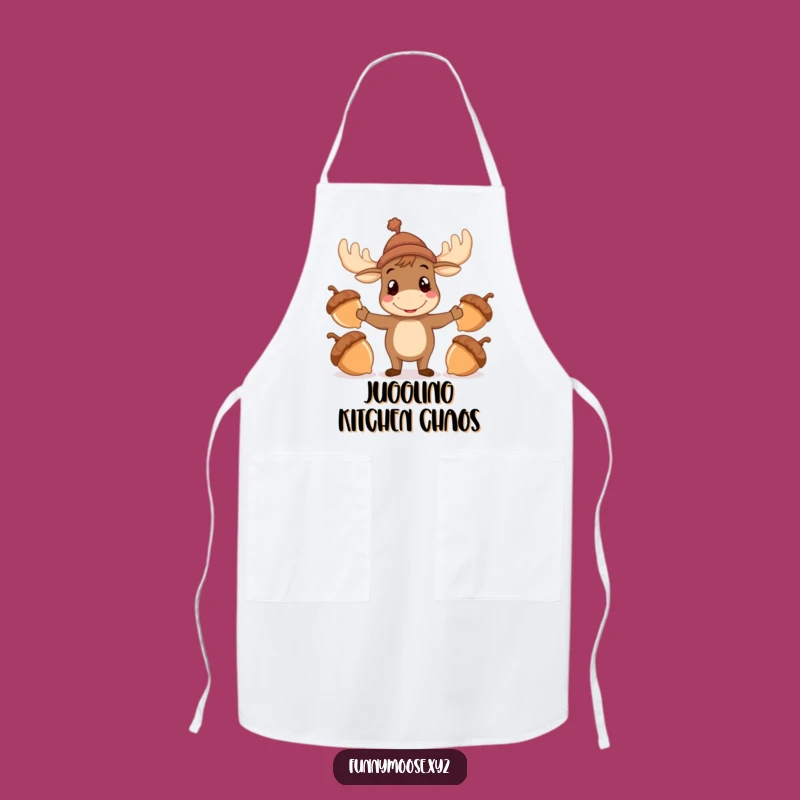 Funny Moose Apron: Juggling Acorns Chef Gift