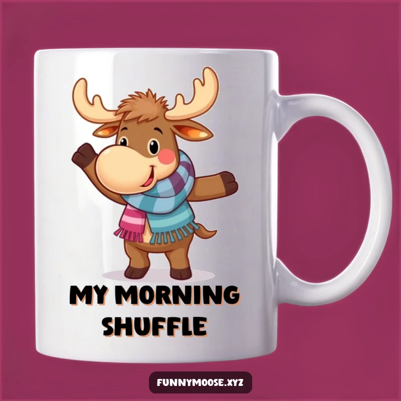 Funny Dancing Moose Mug: A Happy Moose in Scarf, Perfect Gift for Clumsy Movers!