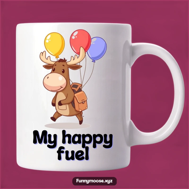 Funny Playful Moose Juggling Balloons Mug: Whimsical Backpack Adventure Gift