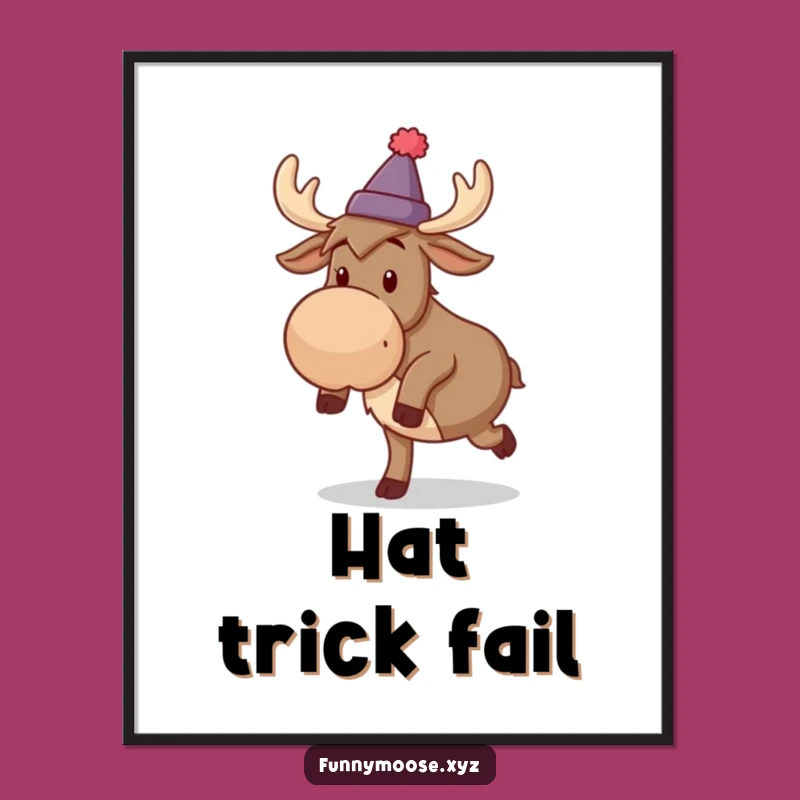 Funny Moose Digital Art: Silly Tripper Print, Instant Clumsy Humor
