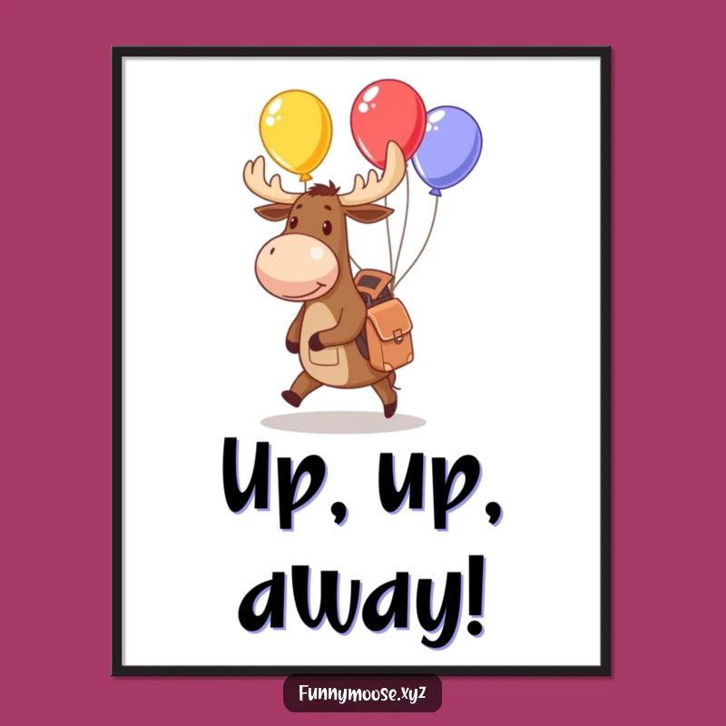 Funny Moose Juggling Balloons Digital Art: Printable Whimsy for Your Walls