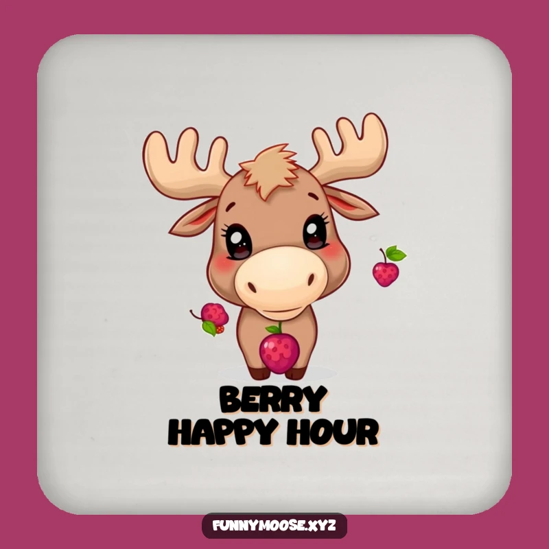 Funny Moose Coaster: Playful Berry Balancer, Protect Surfaces with Charm