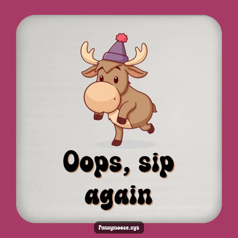 Funny Moose Coaster: Silly Tripper, Protect Surfaces with Comical Charm