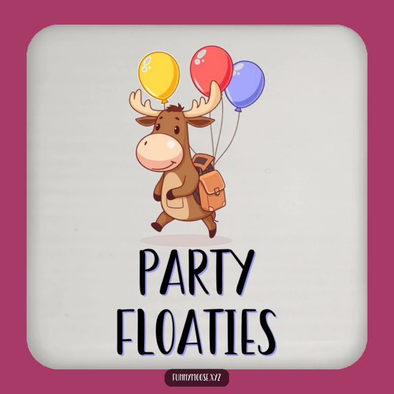 Funny Moose Juggling Balloons Coaster: Protect Surfaces with Playful Art