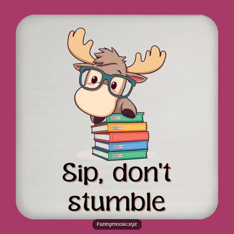 Funny Moose Drink Coasters: Book Trip for Humorous Gift Protection