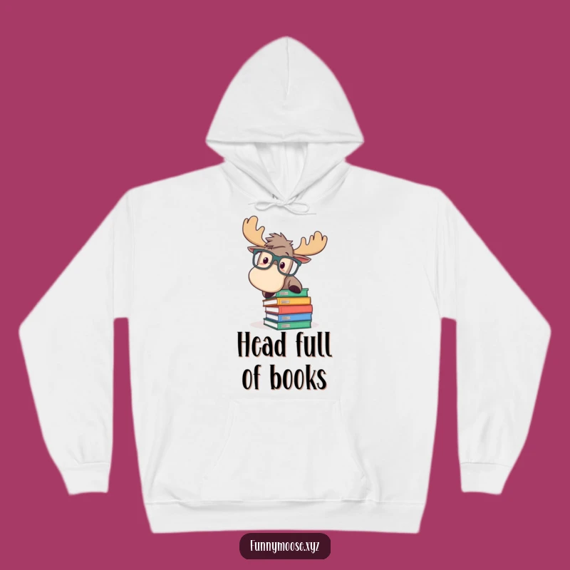 Cozy Funny Moose Hoodie: Book Trip Comfort for Relaxing Gift