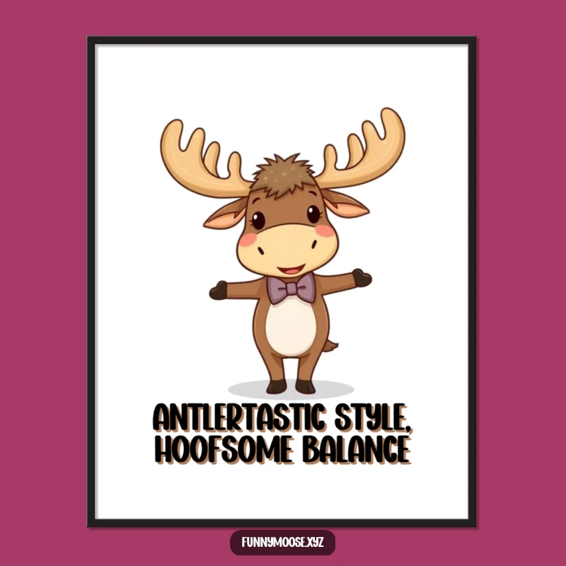 Free Printable Bowtie Moose Wall Art - Dapper Downloadable Decor for Smiles!