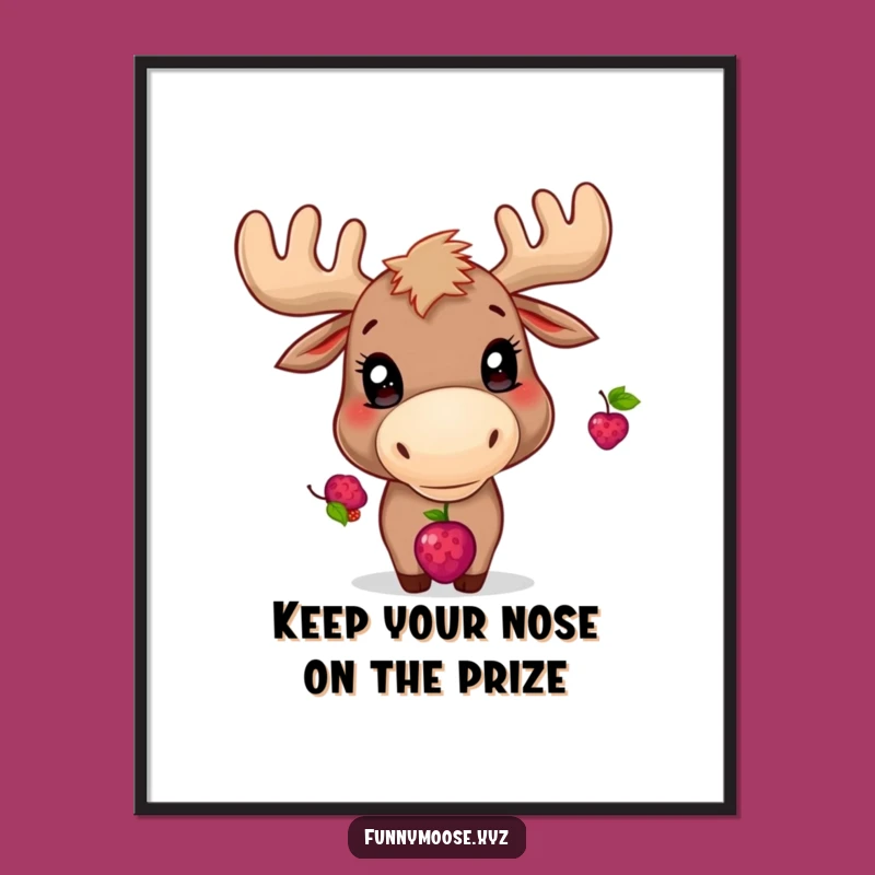 Free Printable Balancing Moose Art: Playful Eyes Funny Downloadable Wall Decor