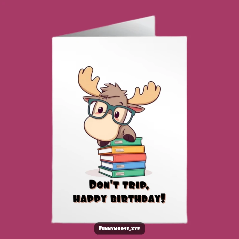 Free Printable Funny Moose Birthday Card - Book Trip Downloadable Gift