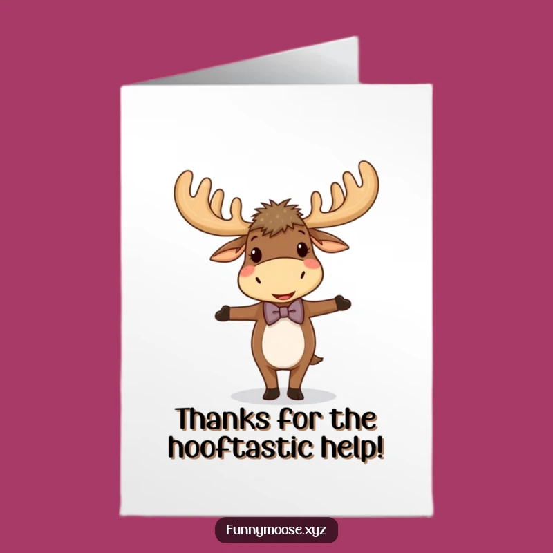Free Printable Bowtie Moose Thank You Card - Dapper Downloadable Gratitude!
