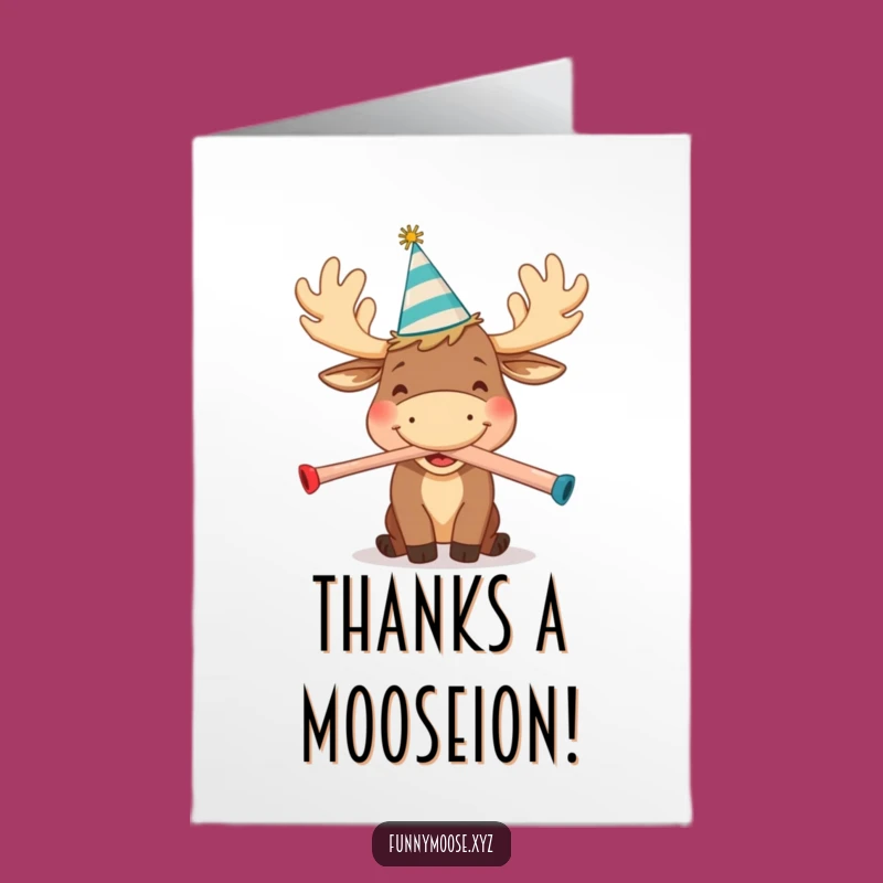 Free Printable Moose Thank You Card - Kazoo Thanks Downloadable Gift