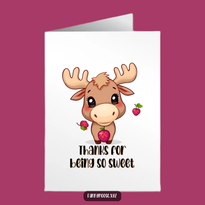 Free Printable Balancing Moose Thank You Card: Playful Eyes Funny Downloadable Gift