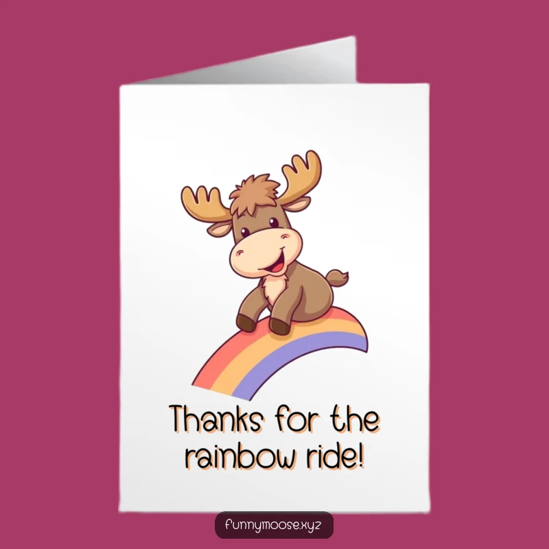 Free Printable Rainbow Moose Thank You Card - Whimsical Downloadable Gratitude!