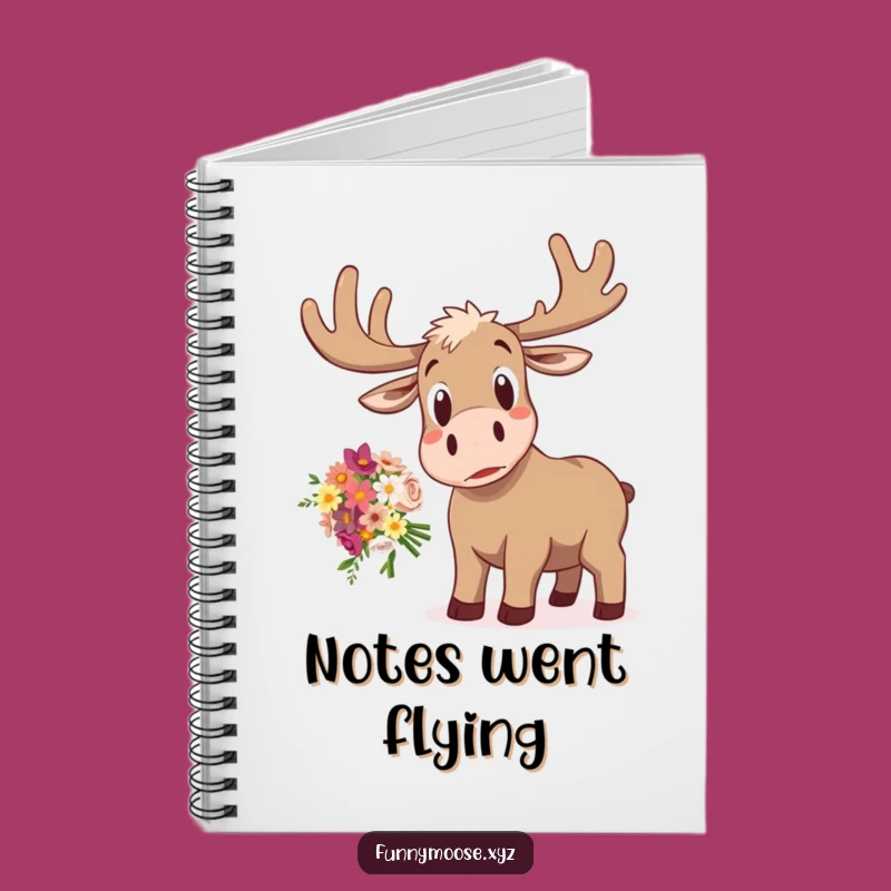 Funny Moose Journal: Startled Surprise, Dropped Flowers, Hilarious Notes!