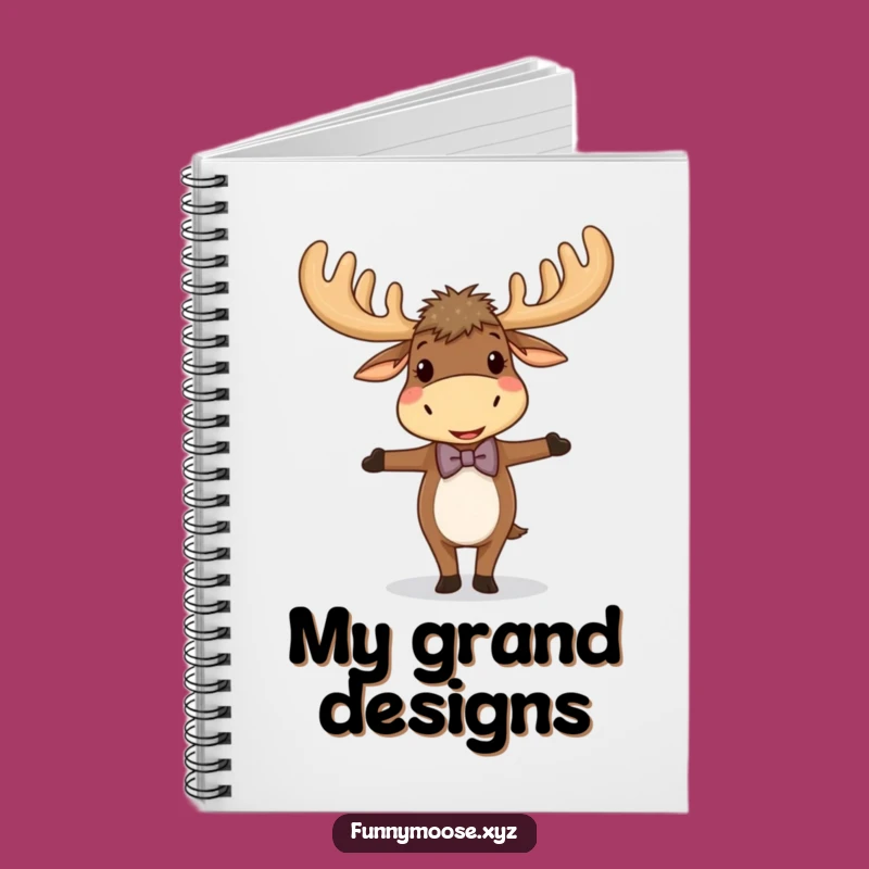 Funny Giggling Moose Bowtie Notebook - Dapper Moose Journal for Notes, Perfect Funny Gift!