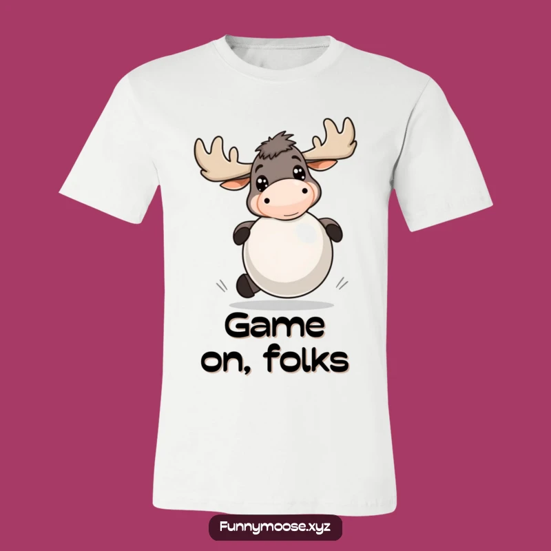 Funny Energetic Moose T-Shirt: Playful Design for Active Humor Fans