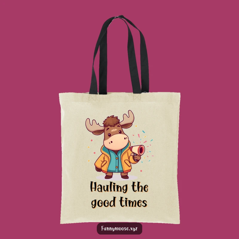 Funny Moose Confetti Cannon Tote Bag: Carry the Party with You