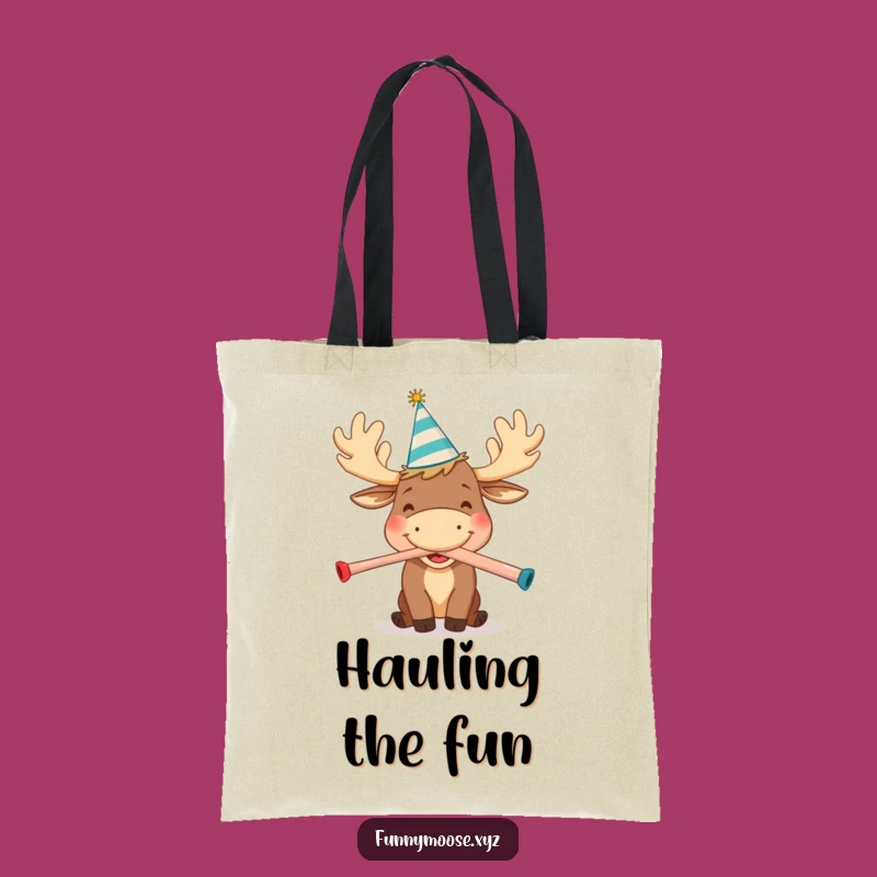 Funny Moose Tote Bag: Kazoo Blow for Festive Gift Carry-all